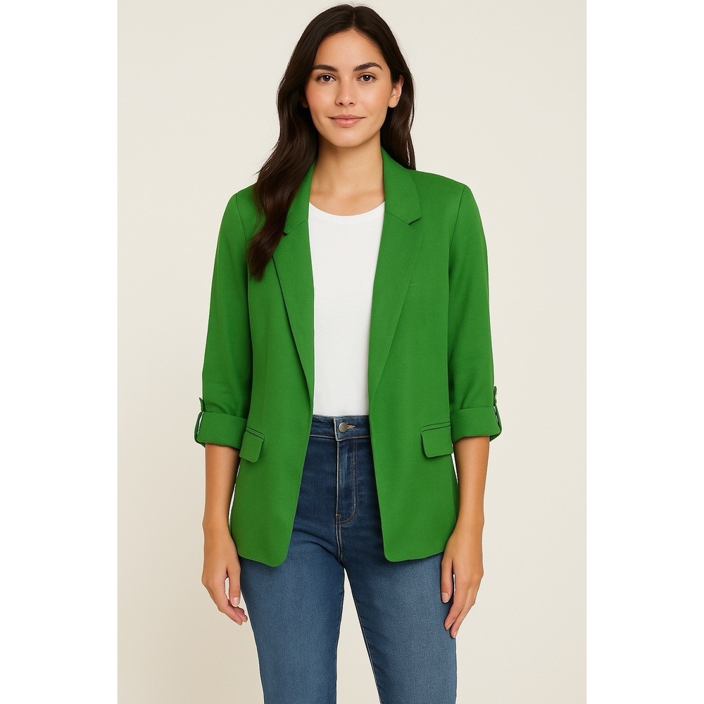 Jules & Leopold 3/4 Sleeves Blazer Suit Casual Women's Sz XS Green Lined Career